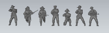 WWII Australian Combat Squad (7 models) Various Scales Historical Wargaming