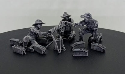 WWII Australian Vickers 303 MMG with Crew (3 models) Various Scales Historical Wargaming