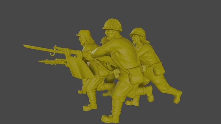 WWII Japanese Banzai Charge (5 models) Various Scales Historical Wargaming (US tariffs are pre-paid by us)
