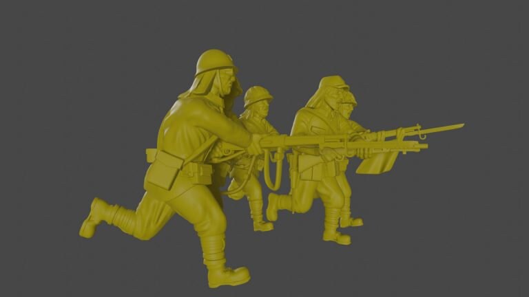 WWII Japanese Banzai Charge (5 models) Various Scales Historical Wargaming (US tariffs are pre-paid by us)
