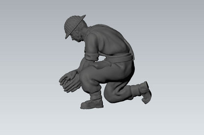 WWII British 3 Inch Mortar with Crew (4 models) Various Scales Historical Wargaming