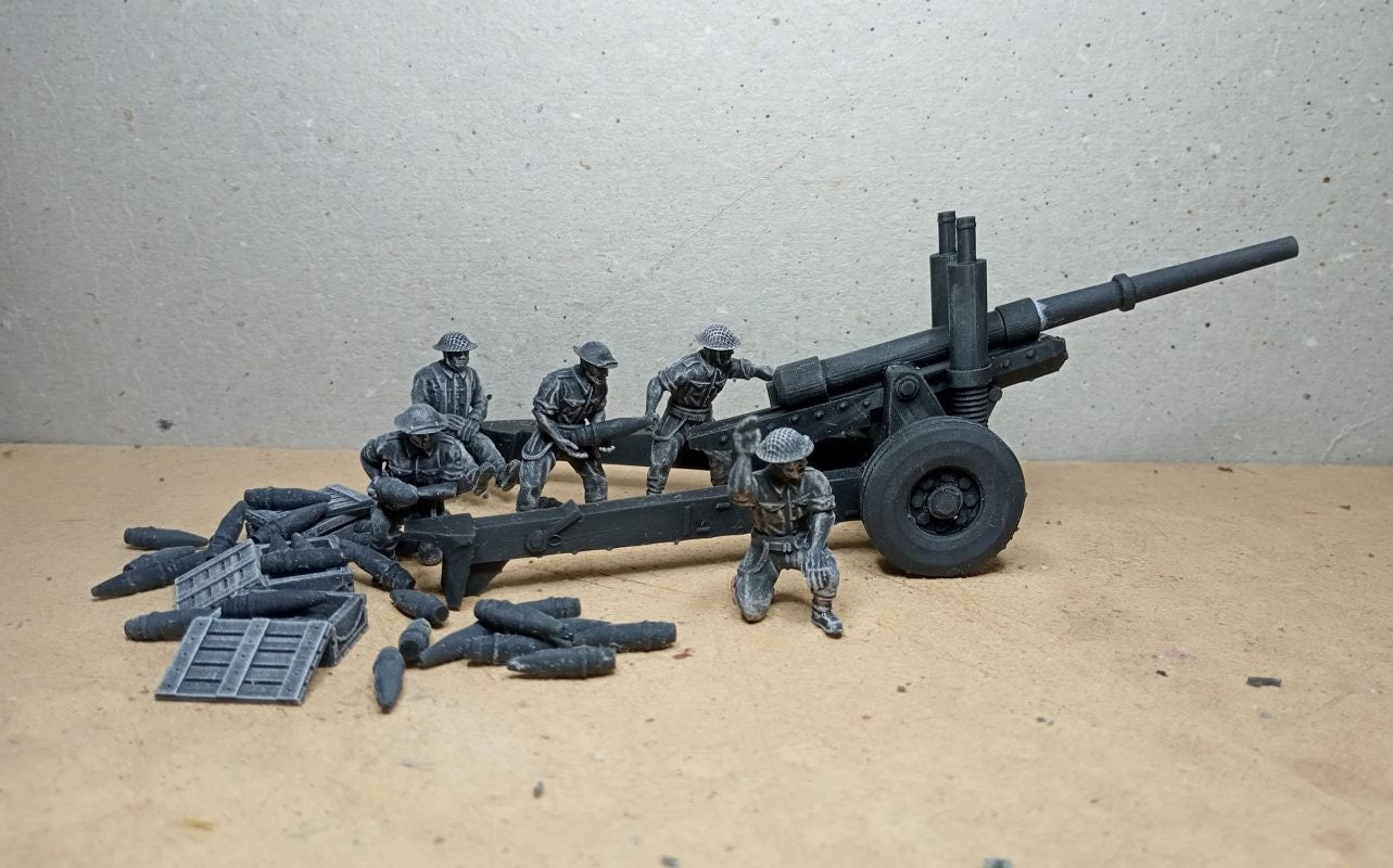 WWII British Commonwealth Generic Artillery Crew (5 models) Various Scales Historical Wargaming