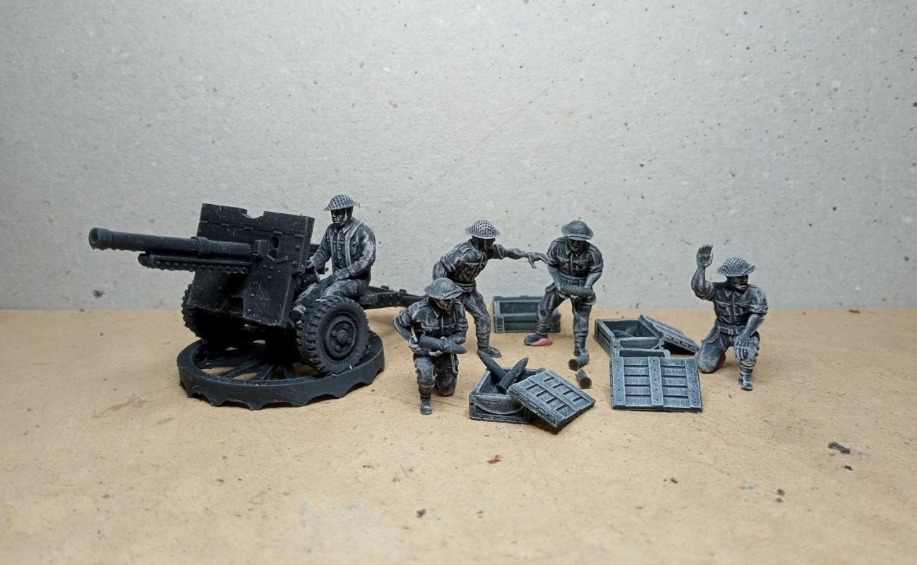 WWII British Commonwealth Generic Artillery Crew (5 models) Various Scales Historical Wargaming