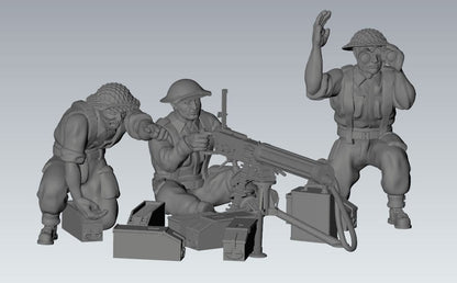 WWII British Vickers 303 MMG with Crew (3 models) Various Scales Historical Wargaming (US tariffs are pre-paid by us)