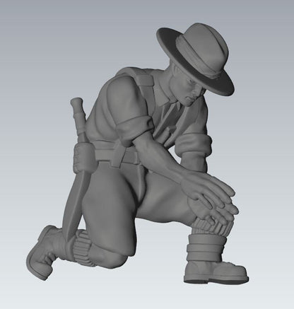 WWII British Gurkha 3 Inch Mortar And Crew (4 models) Various Scales Historical Wargaming