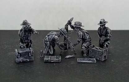 WWII British Gurkha 3 Inch Mortar And Crew (4 models) Various Scales Historical Wargaming