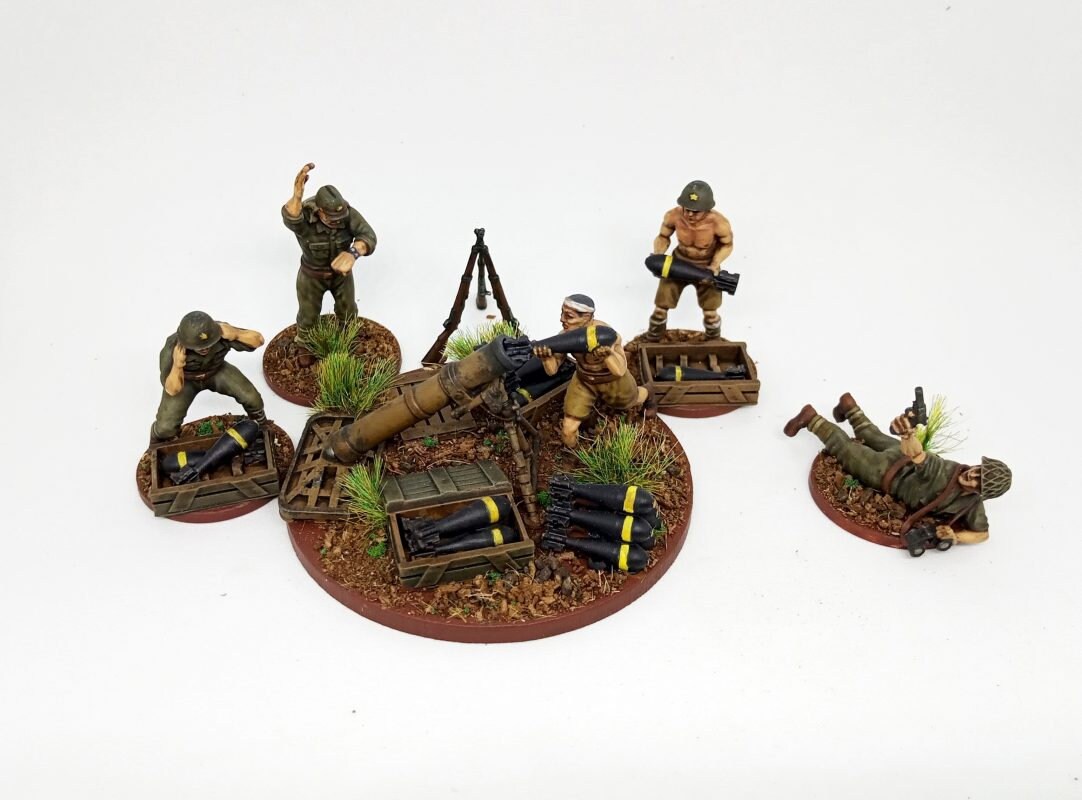 WWII Japanese 150 mm Heavy Mortar And Crew (5 models) Various Scales Historical Wargaming