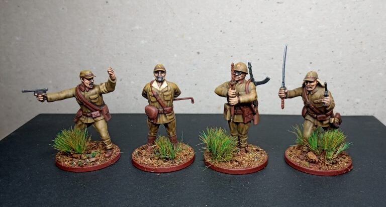 WWII Japanese HQ Officers Set (4 models) Various Scales Historical Wargaming