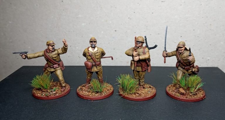 WWII Japanese HQ Officers Set (4 models) Various Scales Historical Wargaming (US tariffs are pre-paid by us)