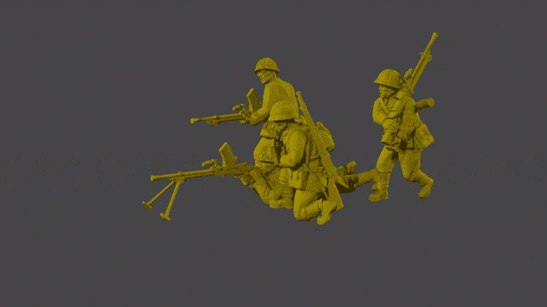 WWII Japanese LMG Team (4 models) Various Scales Historical Wargaming
