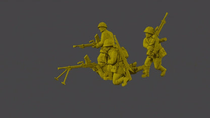 WWII Japanese LMG Team (4 models) Various Scales Historical Wargaming