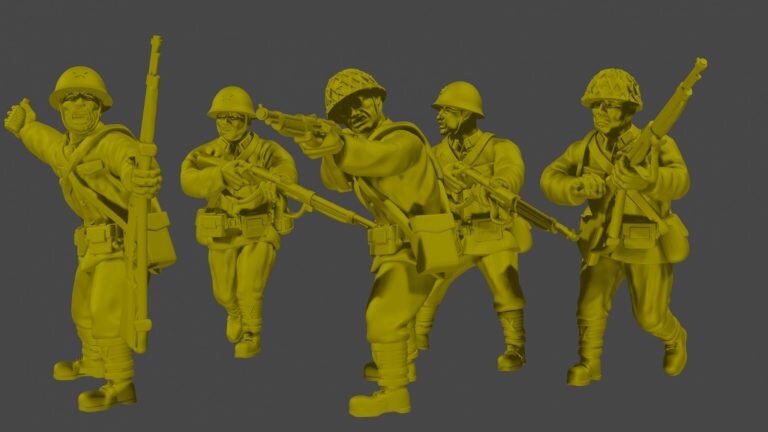 WWII Japanese Riflemen Squad (5 models) Various Scales Historical Wargaming