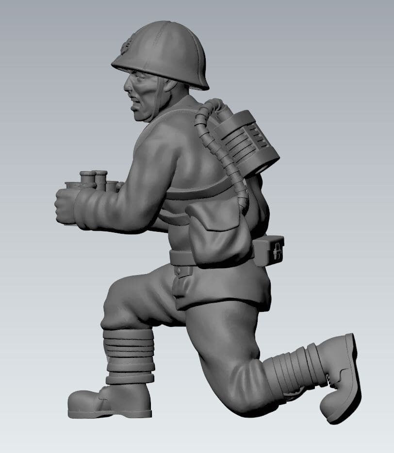 WWII Japanese SNLF MMG Type 92 And Crew (3 models) Various Scales Historical Wargaming