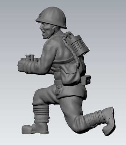 WWII Japanese SNLF MMG Type 92 And Crew (3 models) Various Scales Historical Wargaming