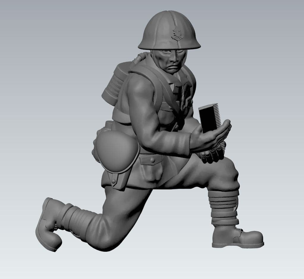 WWII Japanese SNLF MMG Type 92 And Crew (3 models) Various Scales Historical Wargaming