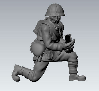 WWII Japanese SNLF MMG Type 92 And Crew (3 models) Various Scales Historical Wargaming