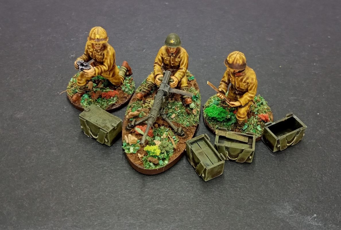 WWII Japanese Type 92 MMG Team (3 models) Various Scales Historical Wargaming