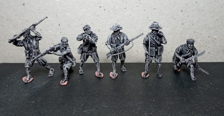 WWII Asian Native Irregular Fighters (6 models) Various Scales Historical Wargaming