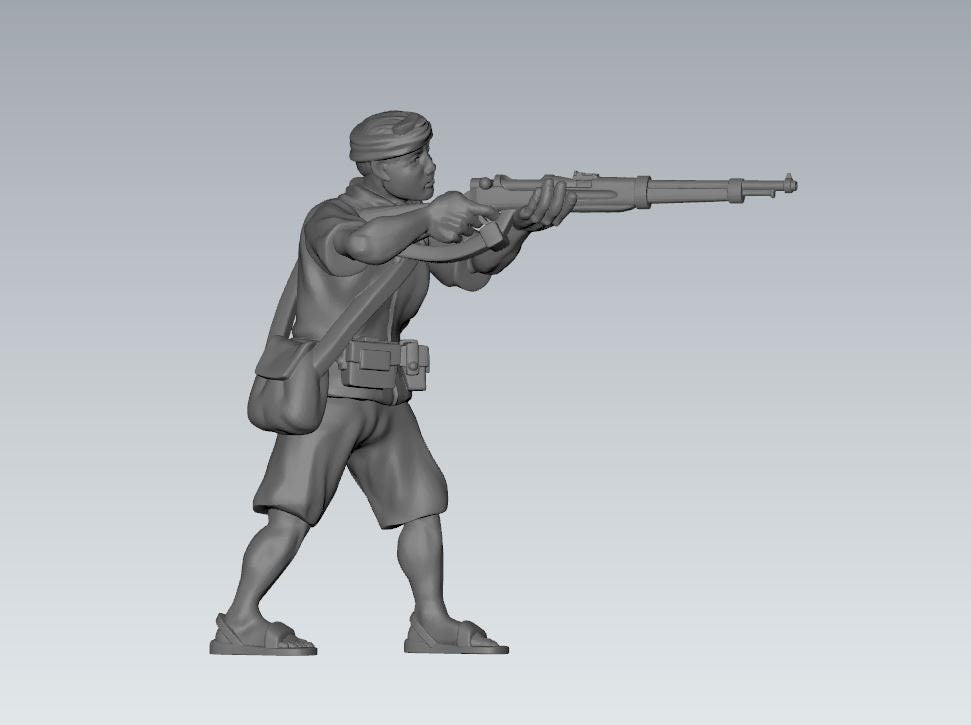 WWII Asian Native Irregular Fighters (6 models) Various Scales Historical Wargaming