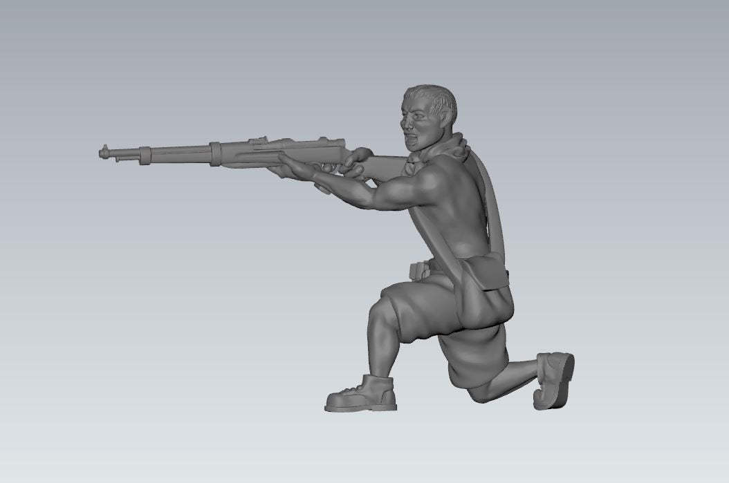 WWII Asian Native Irregular Fighters (6 models) Various Scales Historical Wargaming