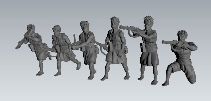 WWII Papuan Fighters (6 models) Various Scales Historical Wargaming (US tariffs are pre-paid by us)