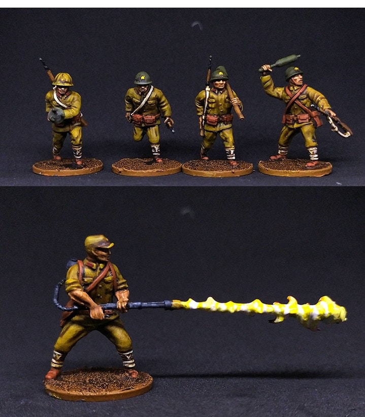 WWII Japanese Demolition Team (5 models) Various Scales Historical Wargaming (US tariffs are pre-paid by us)