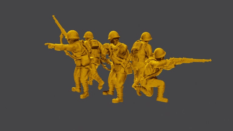 WWII Japanese Special Naval Landing Force Riflemen (5 models) Various Scales Historical Wargaming