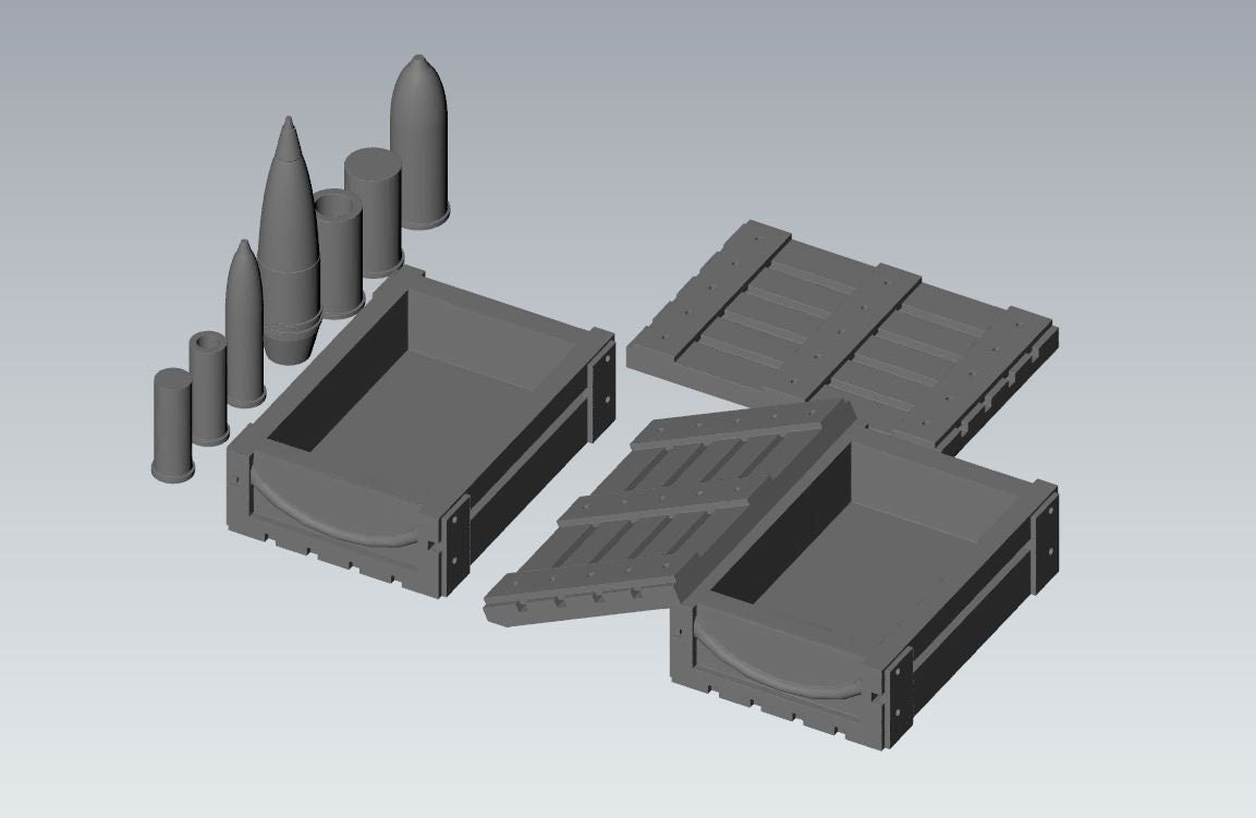 WWII USMC Generic Gun Crew Set (4 models) Various Scales Historical Wargaming