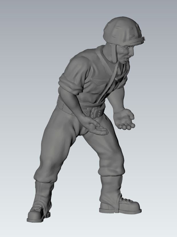 WWII USMC Generic Gun Crew Set (4 models) Various Scales Historical Wargaming (US tariffs are pre-paid by us)
