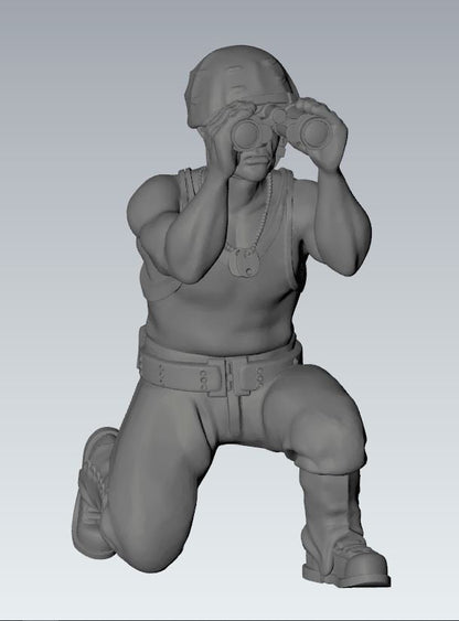 WWII USMC Generic Gun Crew Set (4 models) Various Scales Historical Wargaming