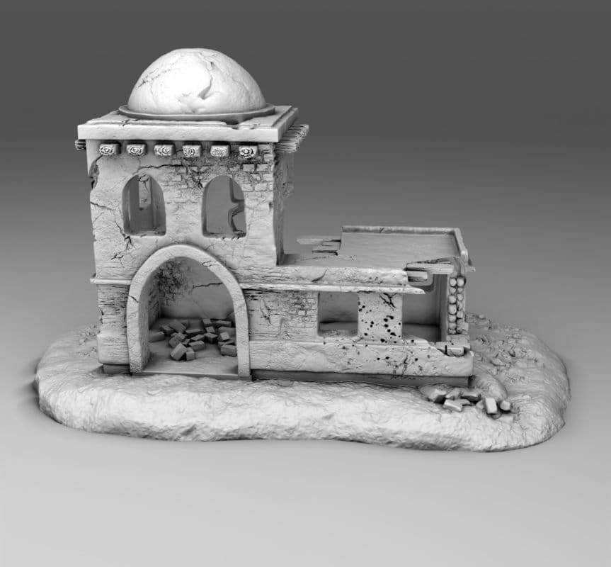 Wargaming Terrain Arab Building 1 with Scenic Base Various Scales Historical Wargaming