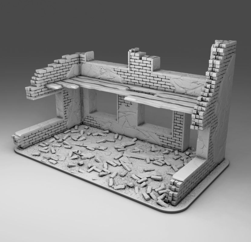 Wargaming Terrain Collapsed Building Various Scales Historical Wargaming