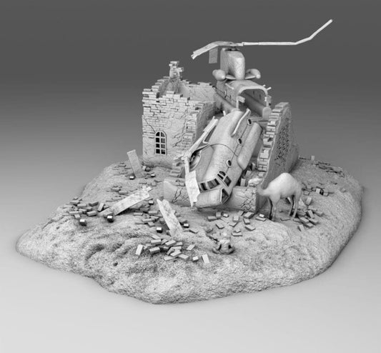 Wargaming Terrain 28mm /Chain of Command Crashed Chinook