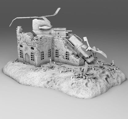 Wargaming Terrain 28mm /Chain of Command Crashed Chinook