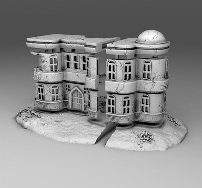 Wargaming Terrain Damaged Arab Apartment Building with Scenic Base Various Scales Historical Wargaming