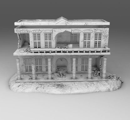 Wargaming Terrain Damaged Arab Building 1 with Scenic Base Various Scales Historical Wargaming