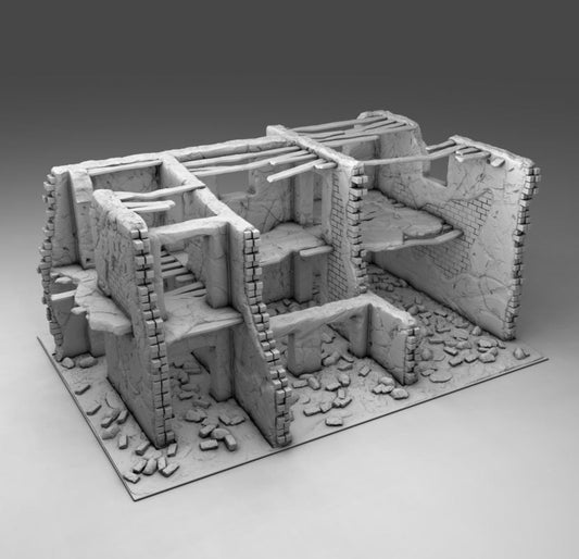 Wargaming Terrain Large Destroyed Building Various Scales Historical Wargaming