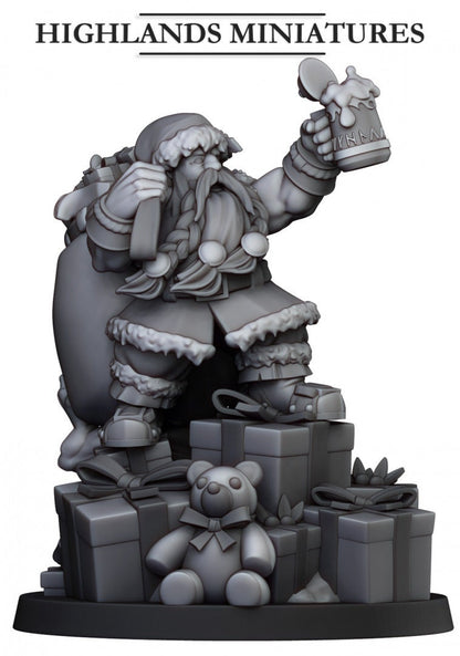 30mm Highland Miniatures Christmas Santa Dwarf