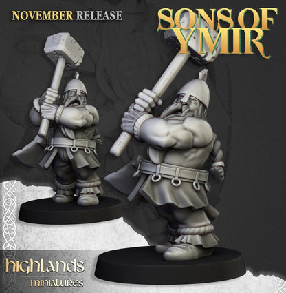 30mm Highland Miniatures Dwarf Artillery Set x3 suitable for WFB