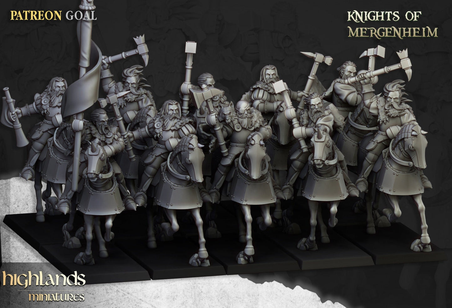 30mm Highland Miniatures Knights of Mergenheim x10 suitable for WFB