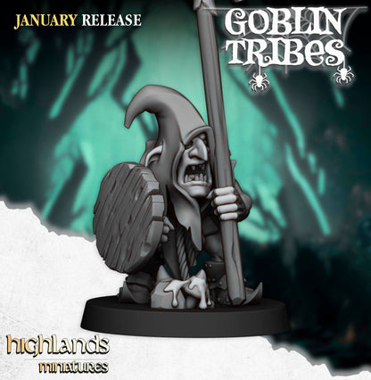 30mm Highland Miniatures Swamp Goblin with Pikes x10 suitable for WFB