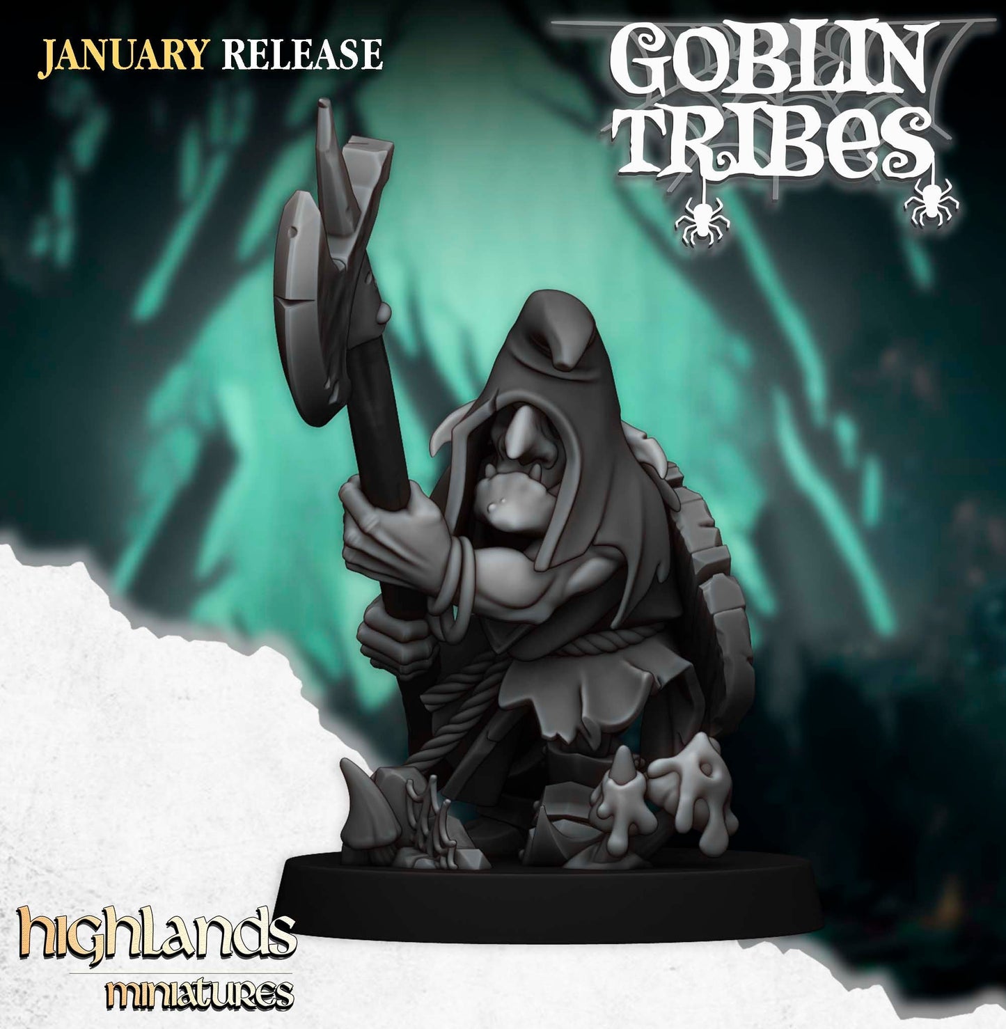 30mm Highland Miniatures Swamp Goblin with Pikes x10 suitable for WFB