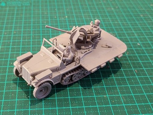 WWII German Demag Sd. Kfz 10-4 Halftrack with 2cm Flak 38 (2 variants) Various Scales Historical Wargaming