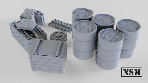 WWII German Stowage Set Various Scales Historical Wargaming (US tariffs are pre-paid by us)