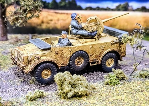 WWII German Horch Field Car with 2cm Flak 38 with Crew Various Scales Historical Wargaming (US tariffs are pre-paid by us)