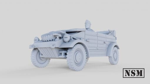 WWII German Kubelwagen Car with Driver Various Scales Historical Wargaming