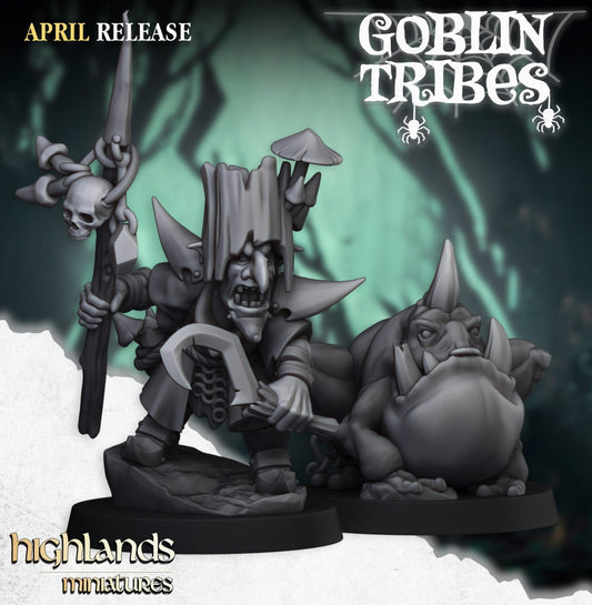 28mm Highland Miniatures Goblin Grubnax and Croakulus suitable for WFB AOS