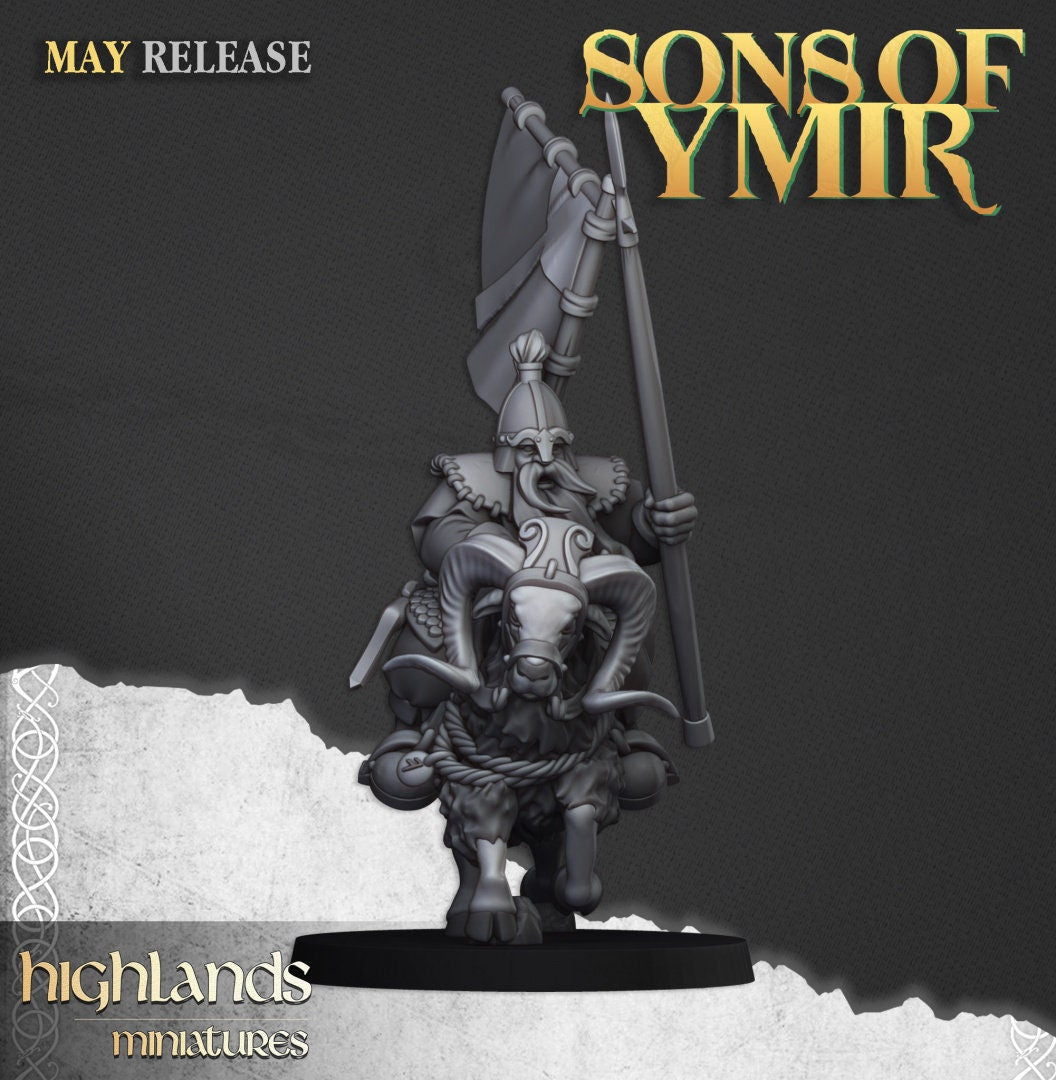 28mmHighland Miniatures Mounted Dwarfs (10) suitable for WFB AOS