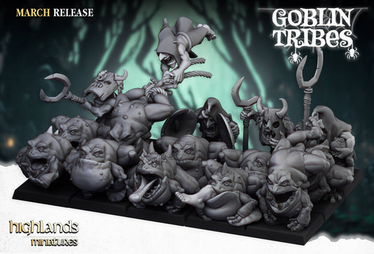 28mm Highland Miniatures Swamp Goblins Herd unit of 15  suitable for WFB AOS