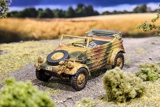 WWII German Kubelwagen Car with Driver Various Scales Historical Wargaming